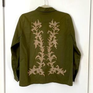 Zara Woman Embroidered Overshirt Jacket Size S